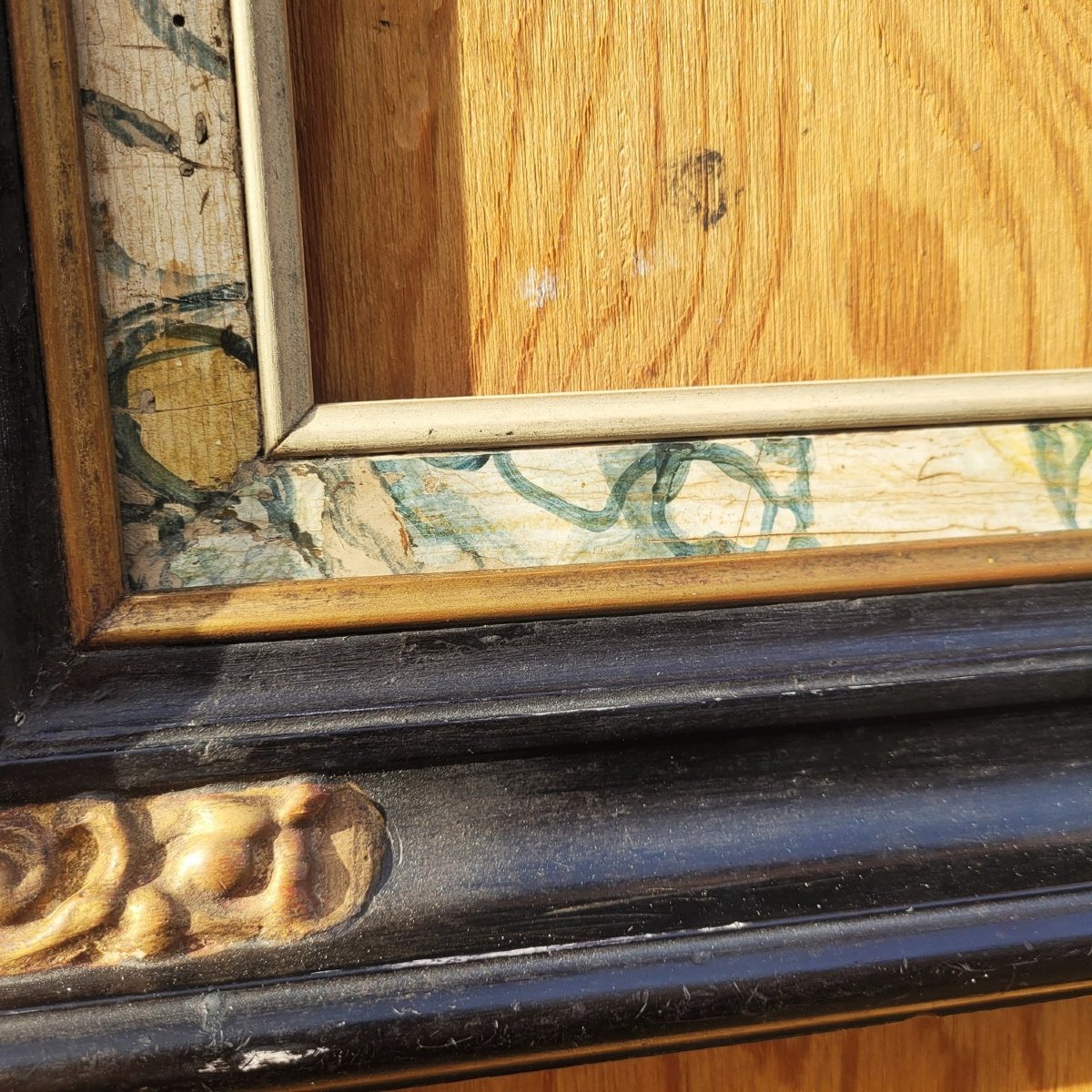 Lacquered Wooden Frame In The Style Of The 17th Century, Italy, Late 19th/early 20th Century-photo-4