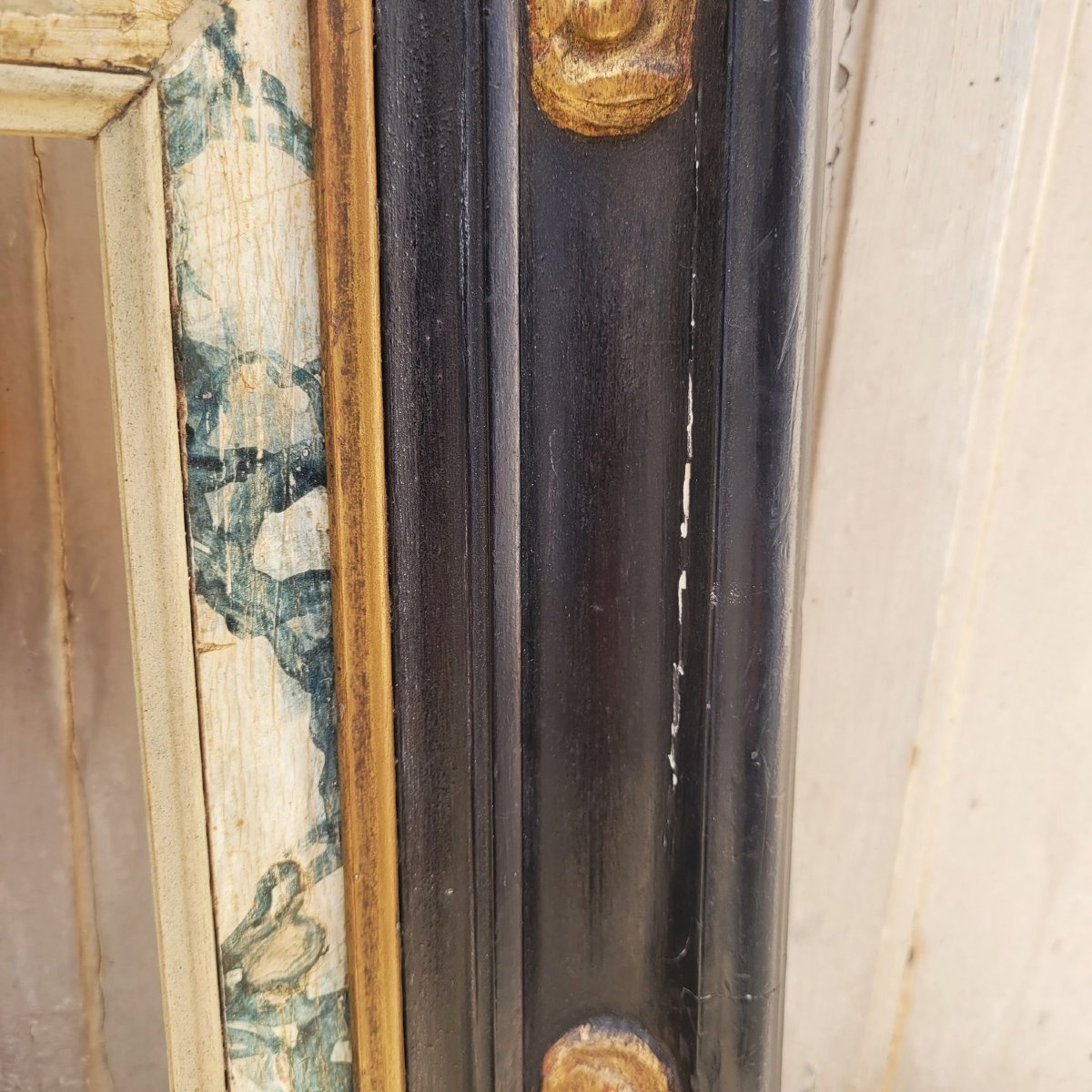 Lacquered Wooden Frame In The Style Of The 17th Century, Italy, Late 19th/early 20th Century-photo-8