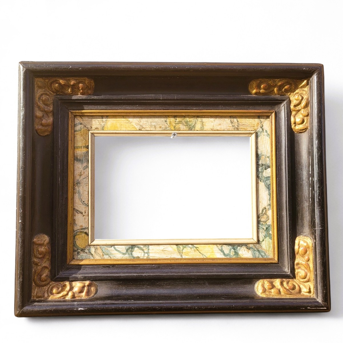 Lacquered Wooden Frame In The Style Of The 17th Century, Italy, Late 19th/early 20th Century