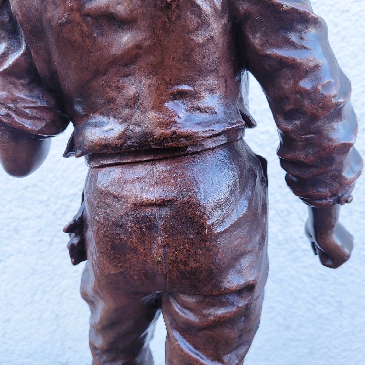 C Anfrie - Elle ronfle, bronze signé, XIXème siècle-photo-3