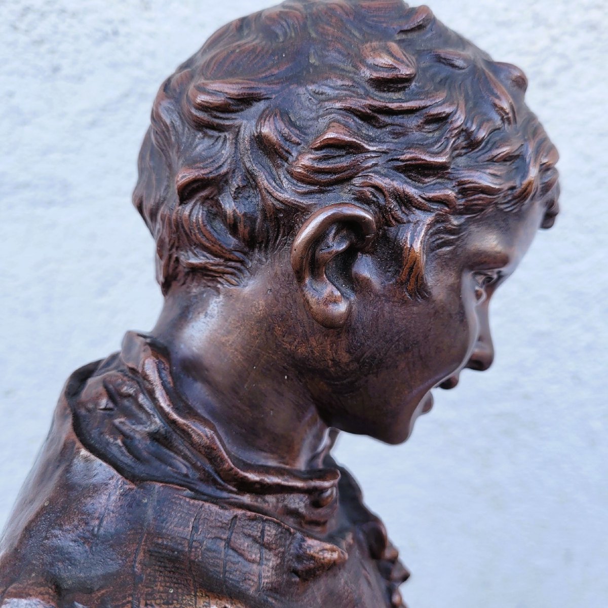 C Anfrie - Elle ronfle, bronze signé, XIXème siècle-photo-6