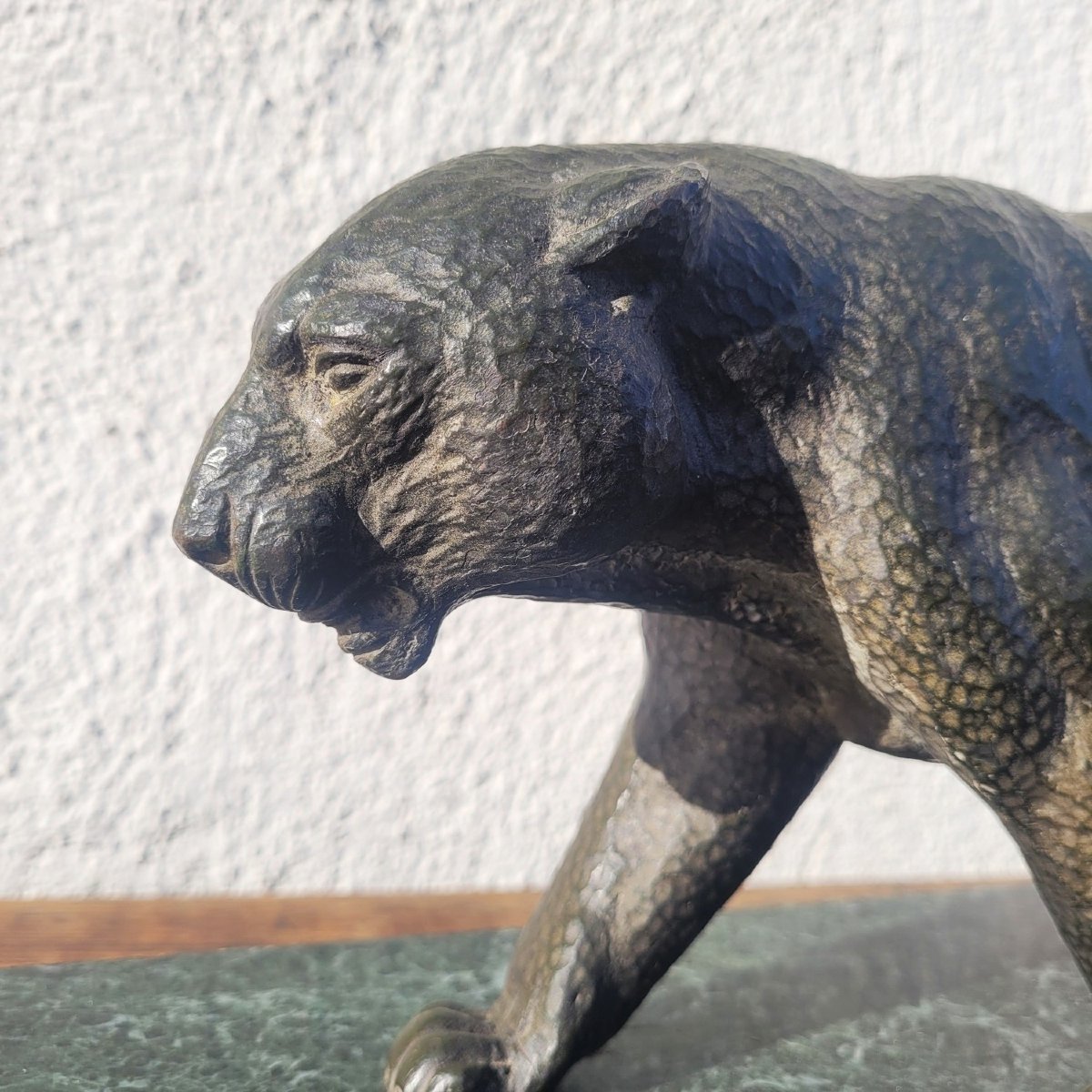 Panthère en bronze, L61xm, art déco, XXème siècle-photo-3
