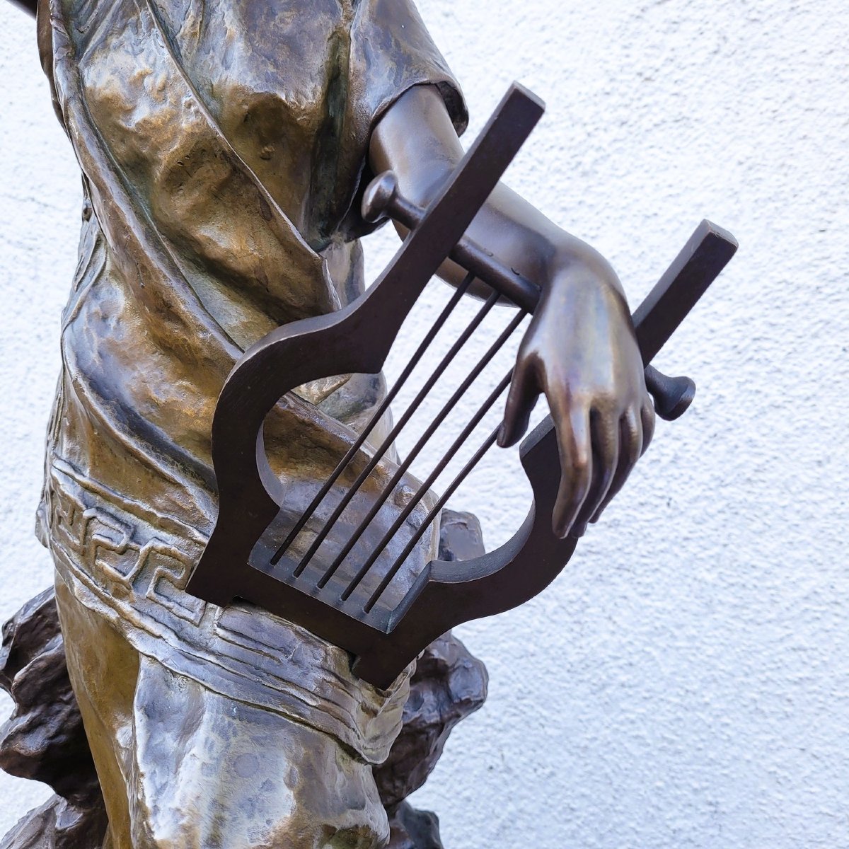 E. Villanis, Melody, Signed Bronze, 19th Century-photo-4