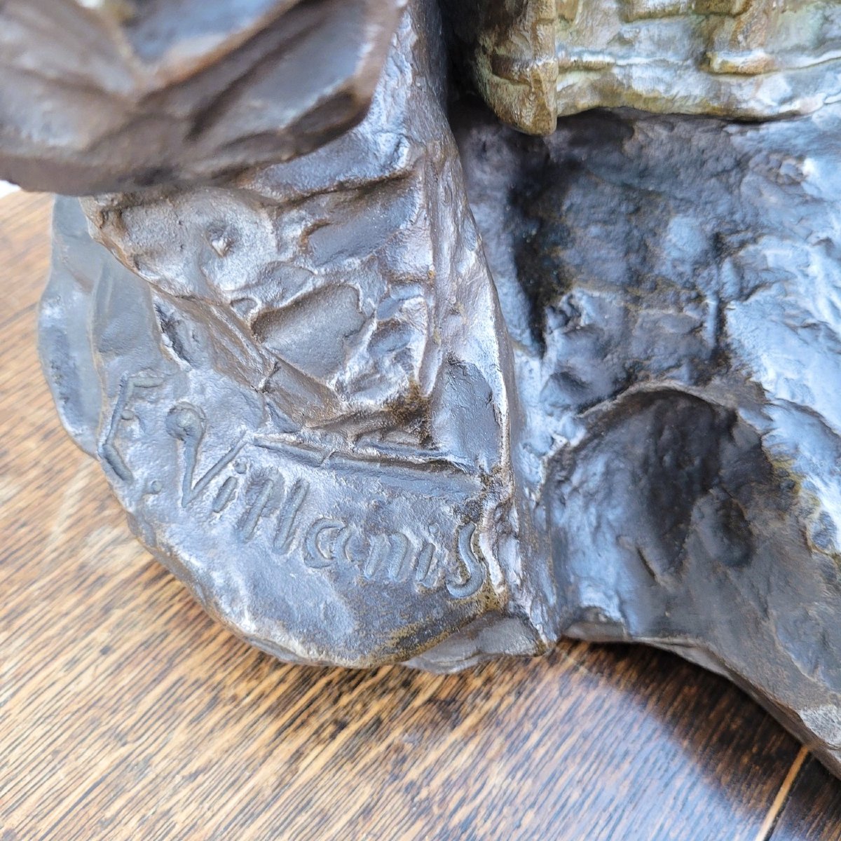 E. Villanis, Melody, Signed Bronze, 19th Century-photo-1