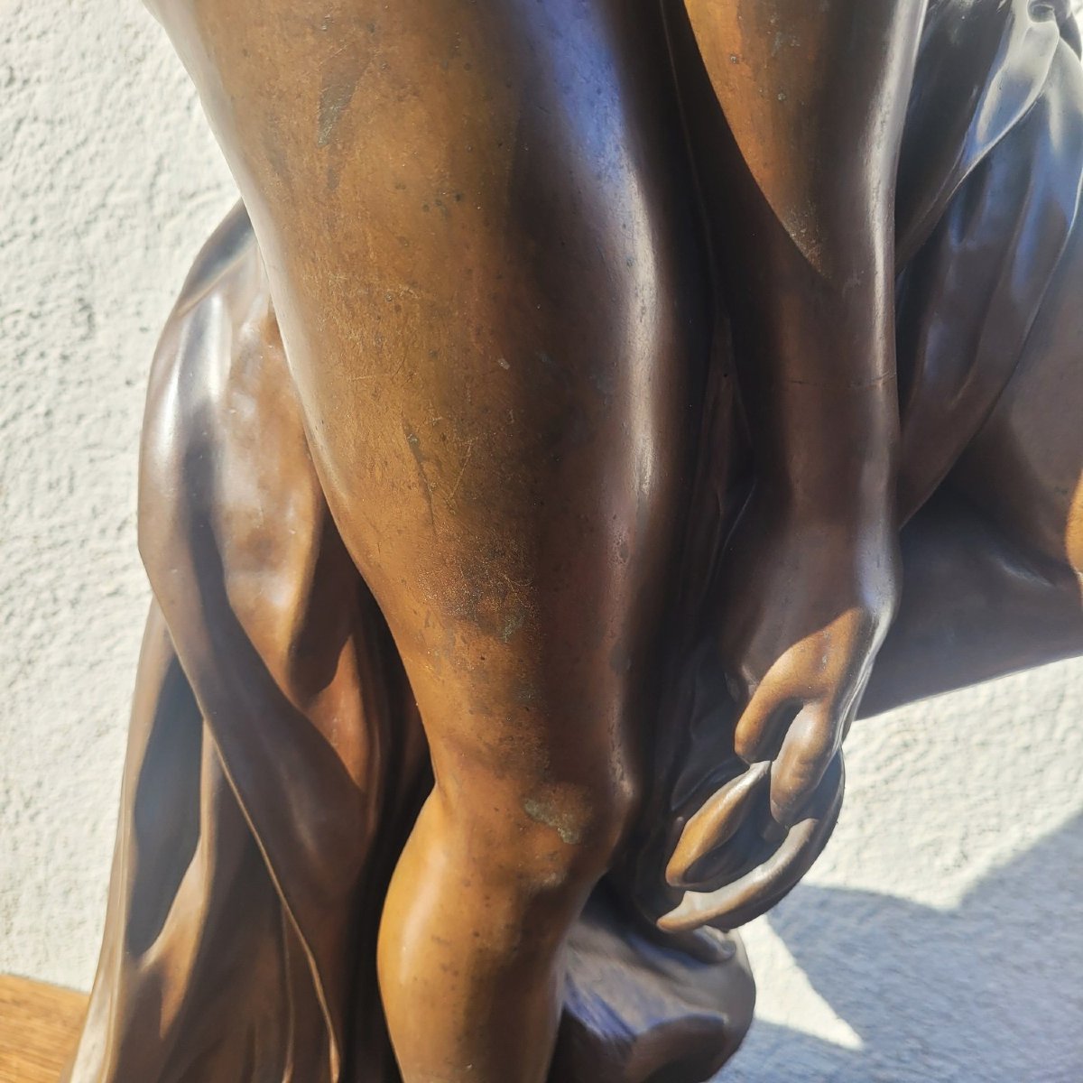 Allegrain - Barbedienne, Venus au Bain, bronze signé, XIXème siècle-photo-4