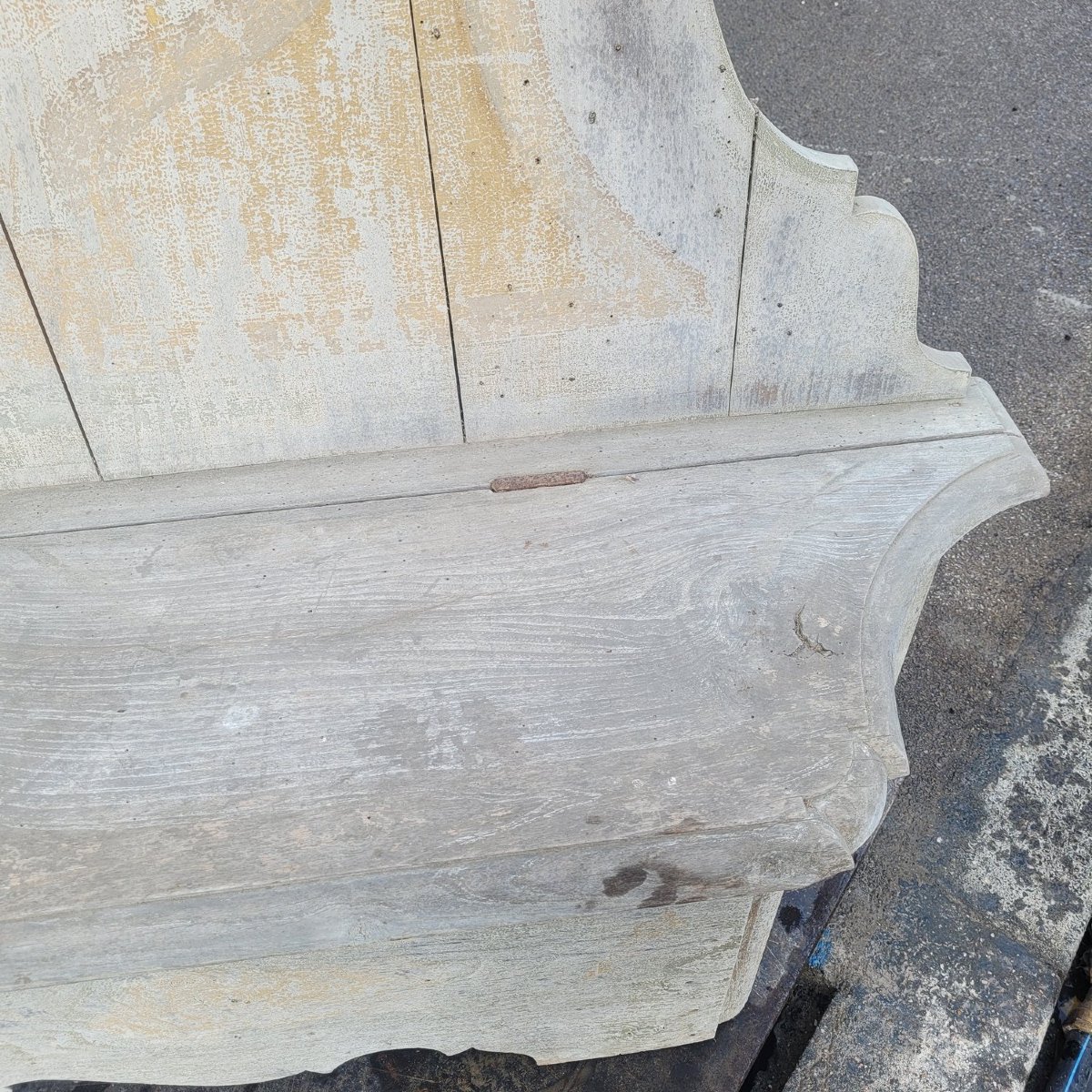 Rare Set Of 4 Painted Wooden Castle Entrance Benches/chests, 19th Century-photo-7