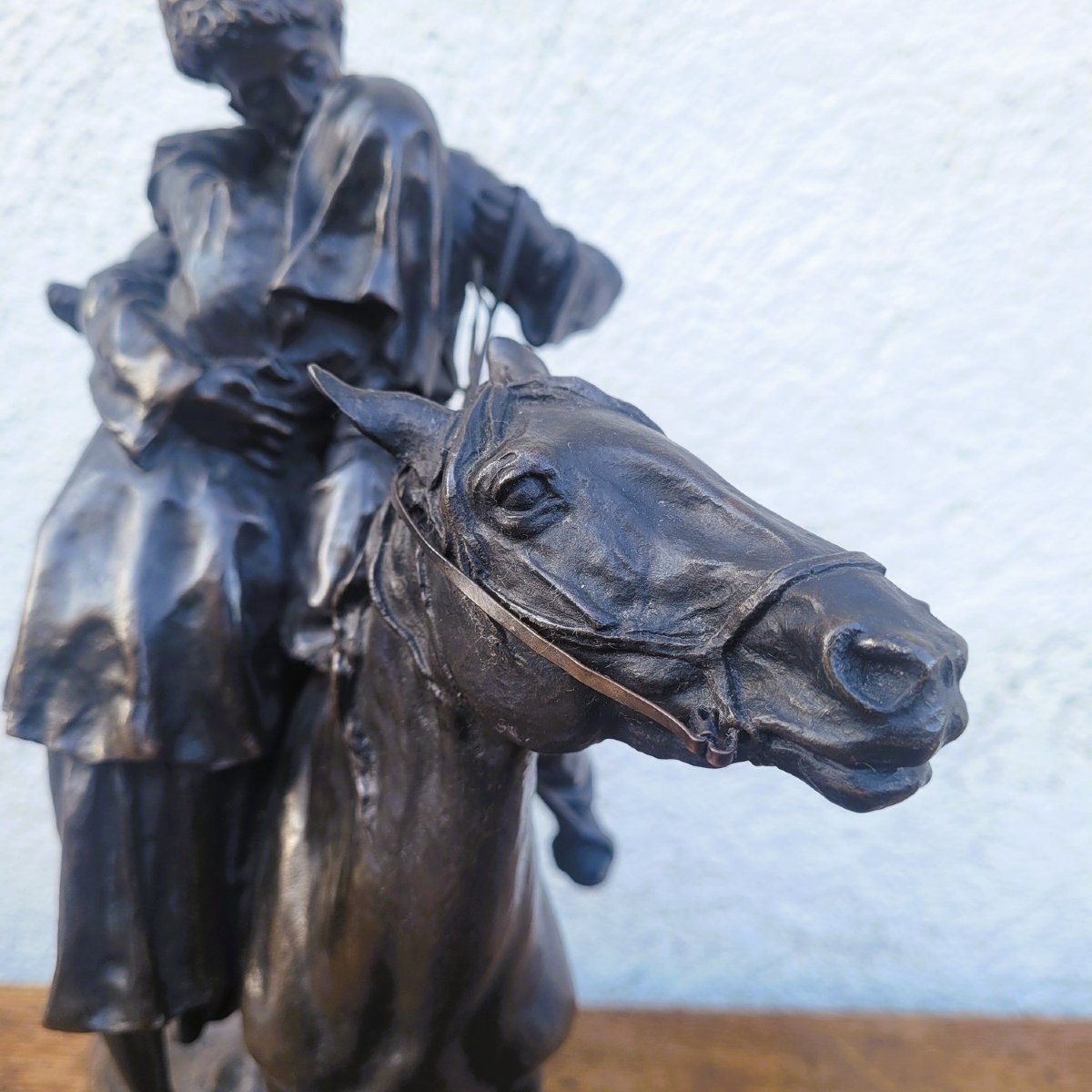 Lanceray, The Cossack's Farewell, Signed Bronze, Late 19th Early 20th Century-photo-7