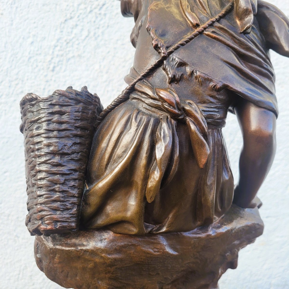 Math Moreau, The Mussel Diver, Signed Bronze, Late 19th Century-photo-4