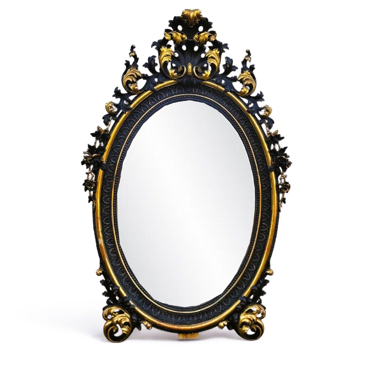 Très grand miroir en bois doré et sculpté, XIXème siècle