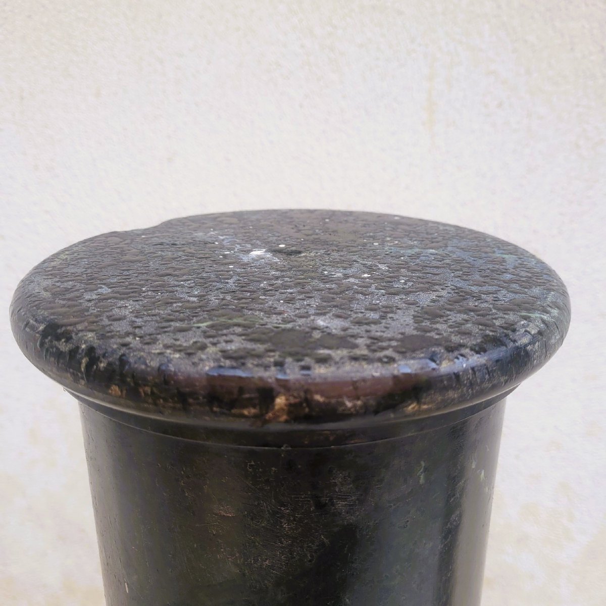 Paire de colonnes en marbre vert, H190cm, XIXème siècle-photo-3