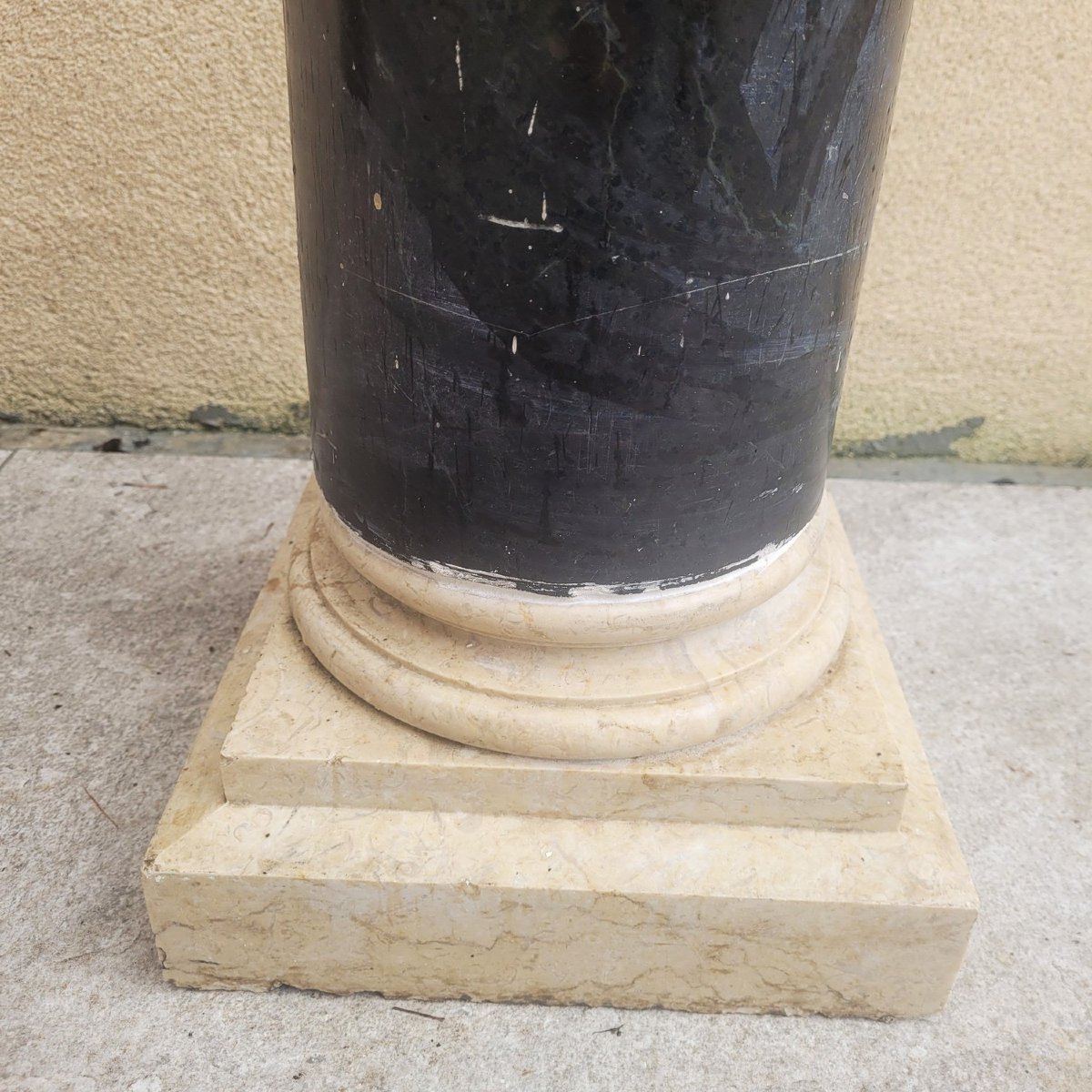 Paire de colonnes en marbre vert, H190cm, XIXème siècle-photo-5