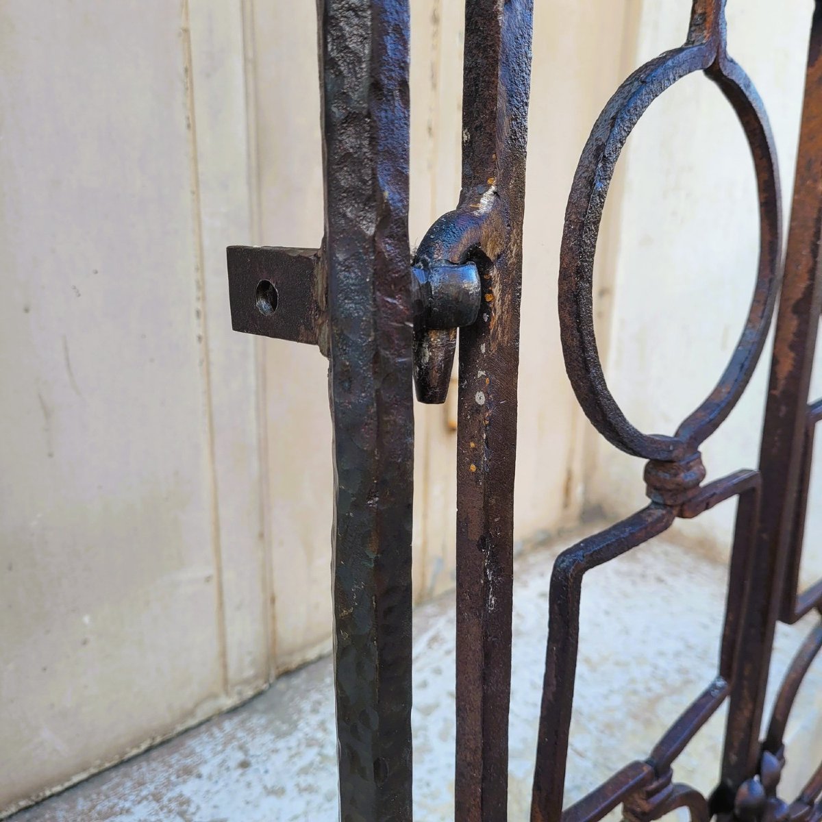 Wrought Iron Bed, 206cm Long, Mid-20th Century-photo-2