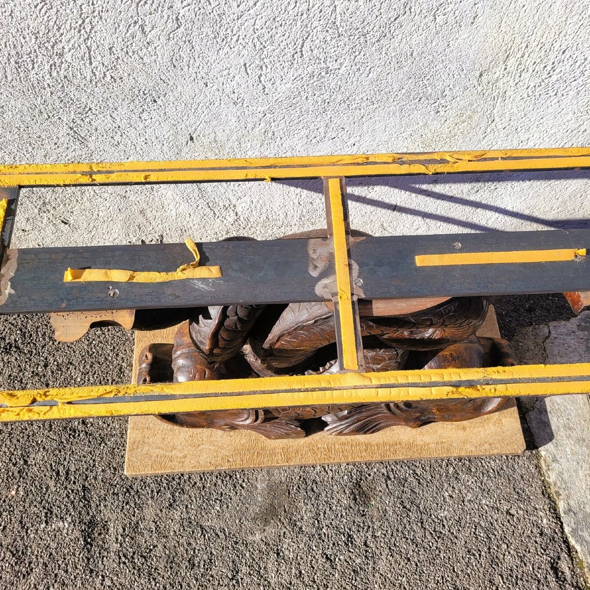 Coffee Table, 160cm Long, Marbre And Carved Wood, 18th Century-photo-2