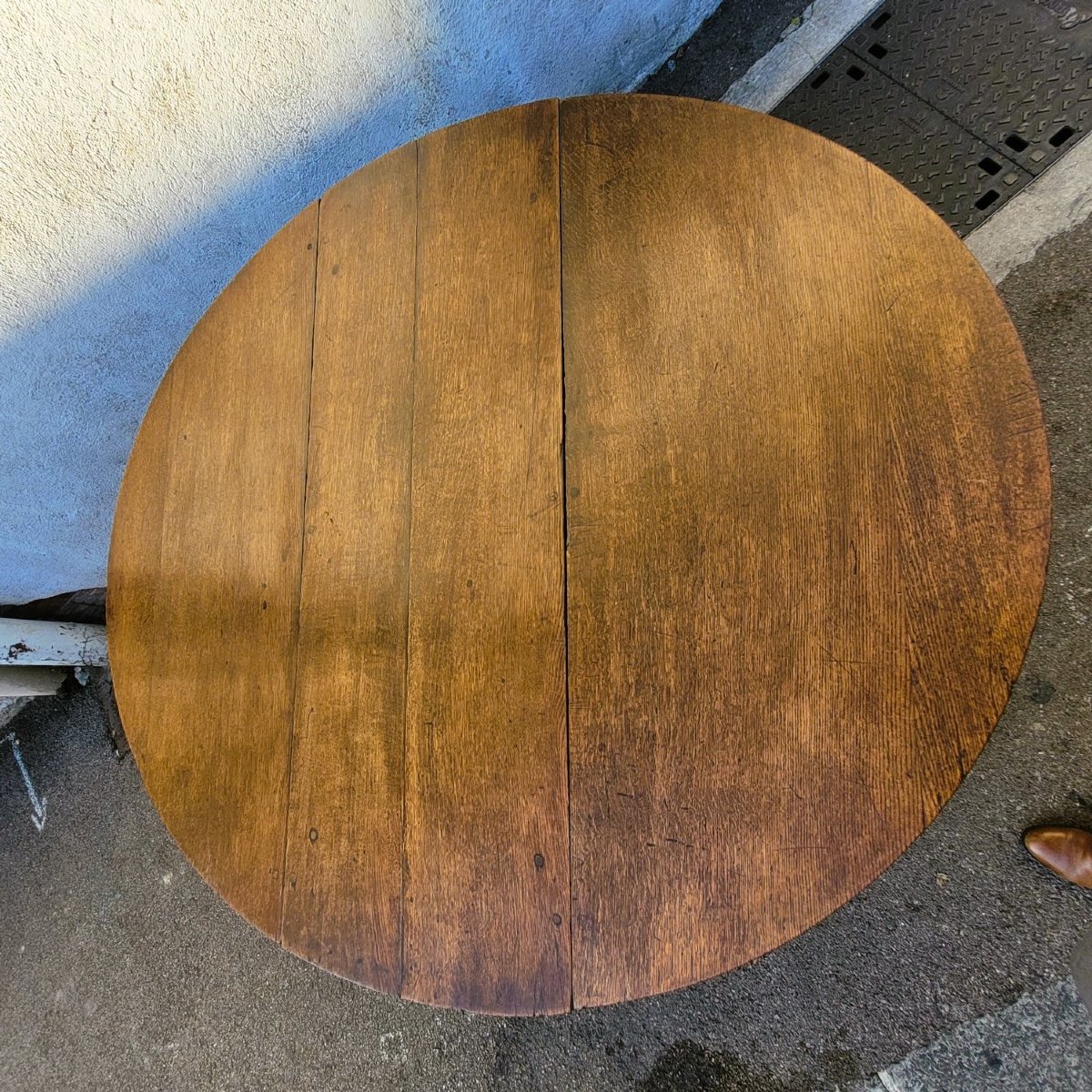 Gateleg Table, 160cm Diameter, Oak, 17th Century-photo-2