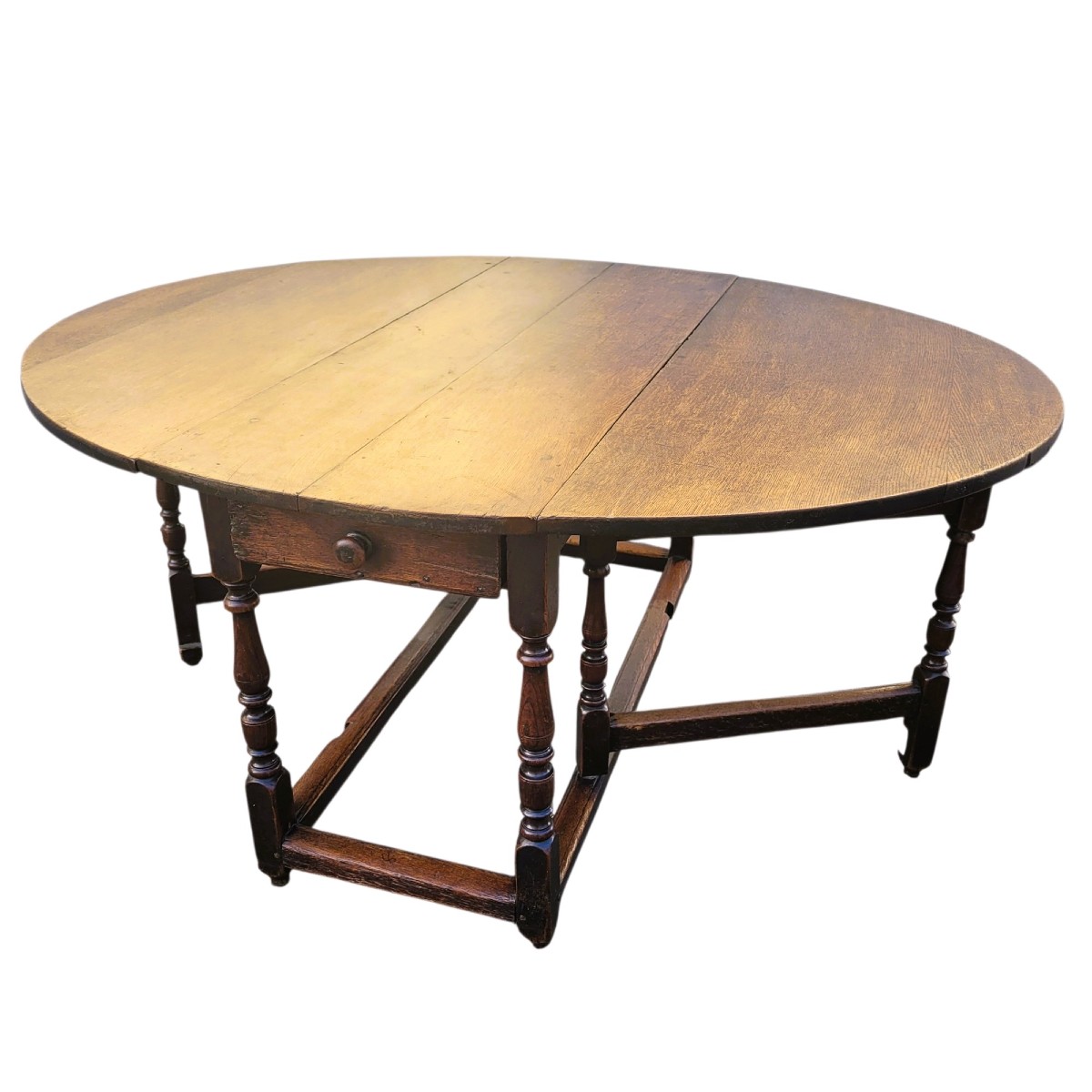 Gateleg Table, 160cm Diameter, Oak, 17th Century