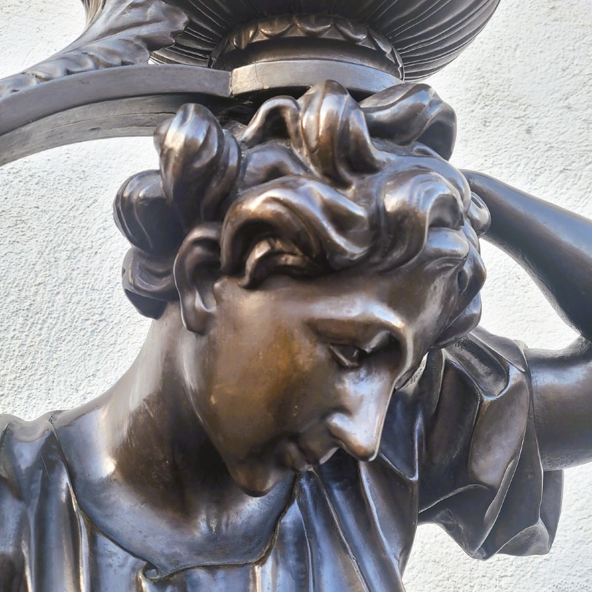 Grande sculpture H185cm, femme en bois, XIXème siècle-photo-3