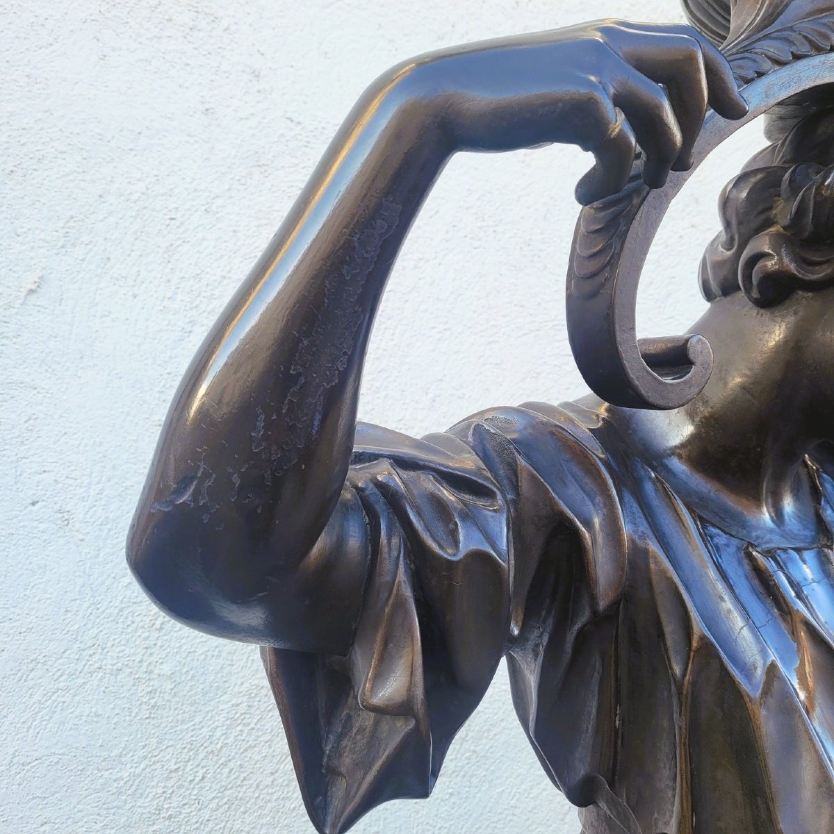 Grande sculpture H185cm, femme en bois, XIXème siècle-photo-5