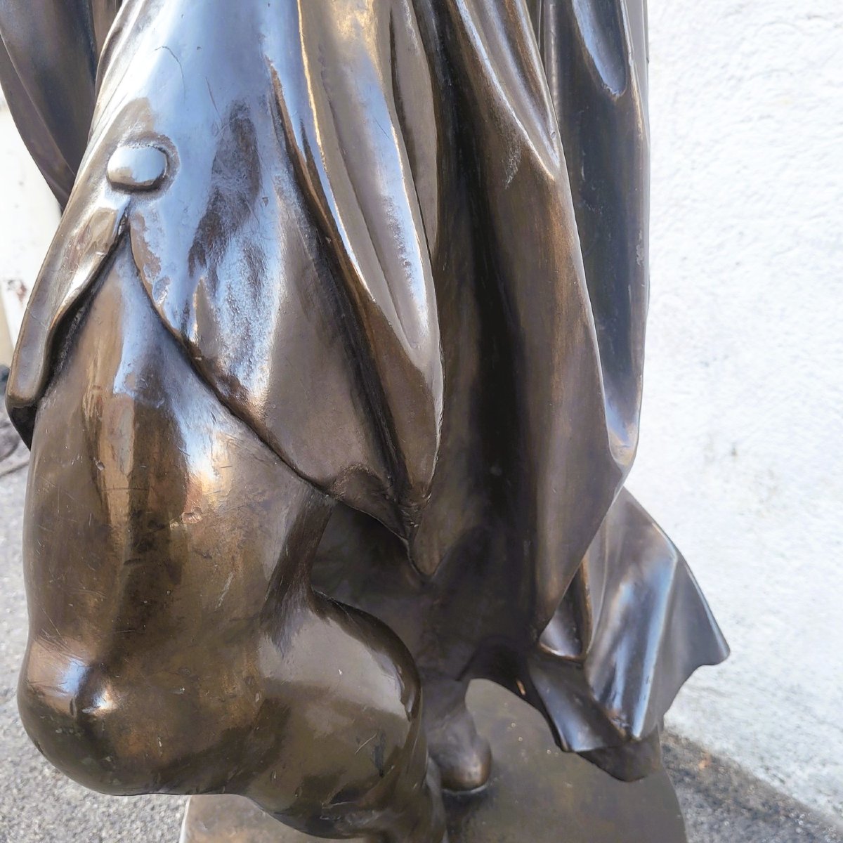 Grande sculpture H185cm, femme en bois, XIXème siècle-photo-7