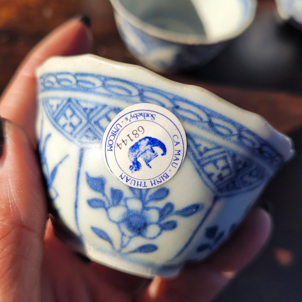 Ca Mau Binh Thuan, Suite de 8 bols en porcelaine, début XVIIIème siècle-photo-4