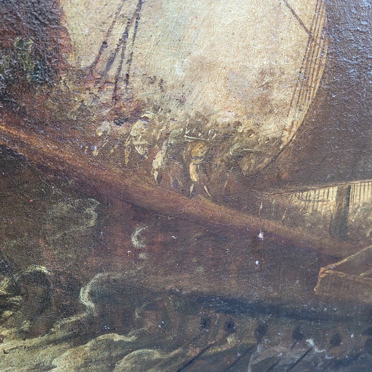 Battle Of Lepanto, 118x172cm, Oil On Canvas, Framed, 17th Century-photo-6