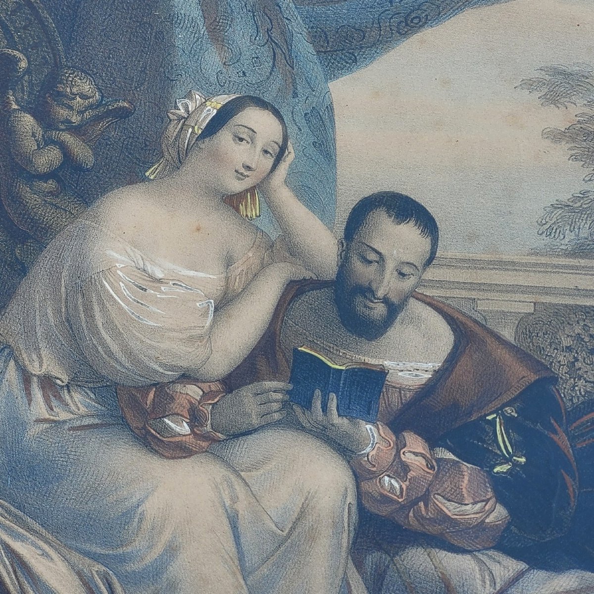Les Amours de François 1er, gravures colorées, XIXème siècle-photo-3