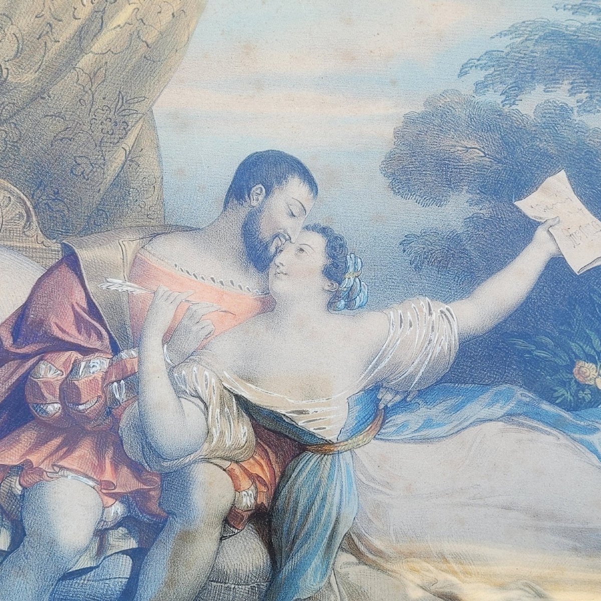Les Amours de François 1er, gravures colorées, XIXème siècle-photo-5