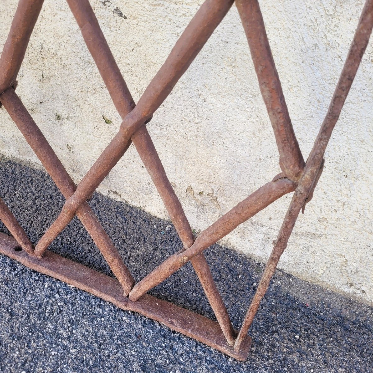 Grande grille en fer forgé, H174 x 88cm, époque XVI/XVIIème siècle-photo-5
