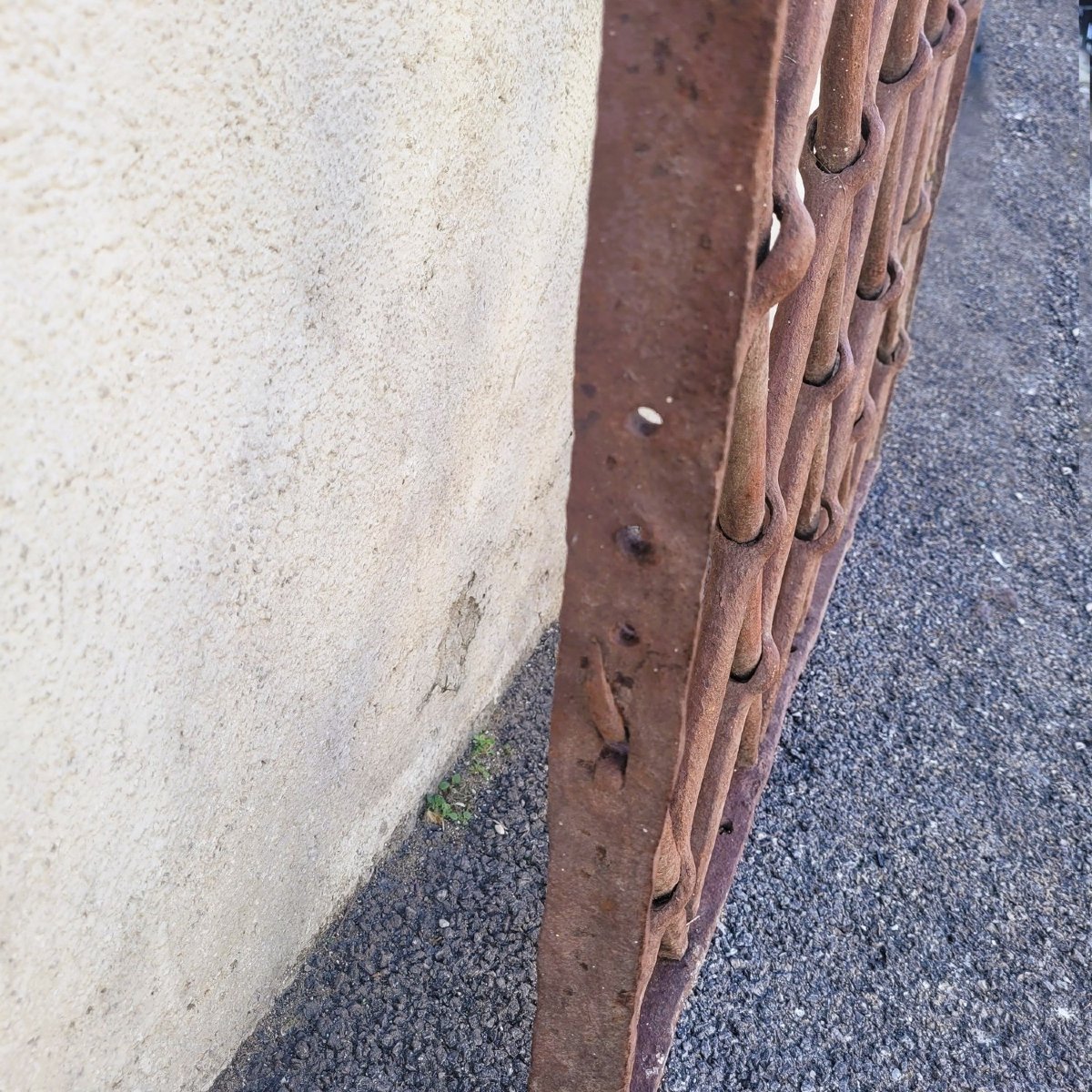 Grande grille en fer forgé, H174 x 88cm, époque XVI/XVIIème siècle-photo-6