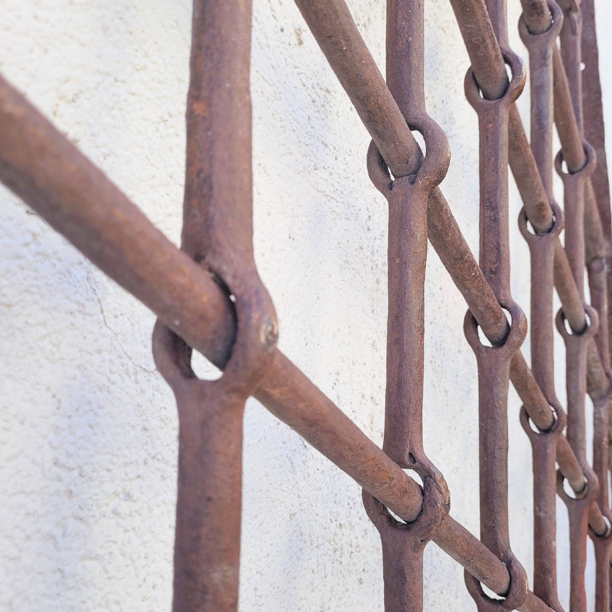 Grande grille en fer forgé, H174 x 88cm, époque XVI/XVIIème siècle-photo-8