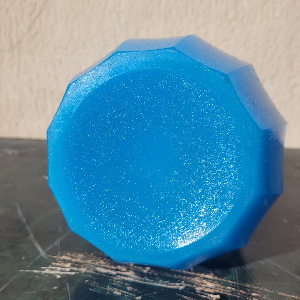 Pichet en pate de verre bleue, milieu XIXème siècle-photo-5