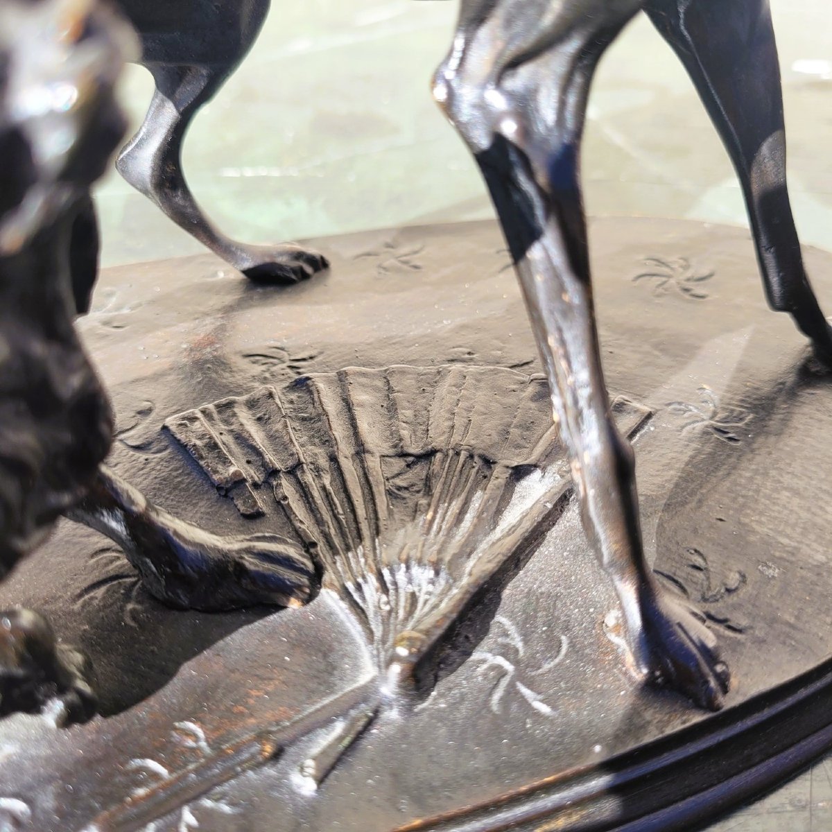 P J Mêne, Greyhound And King Charles, Signed Bronze, 19th Century-photo-4