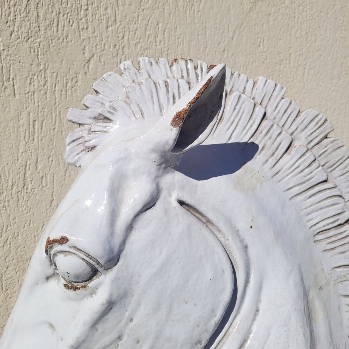 Ceramic Horse Heads, H70cm, Italy, 20th Century-photo-2