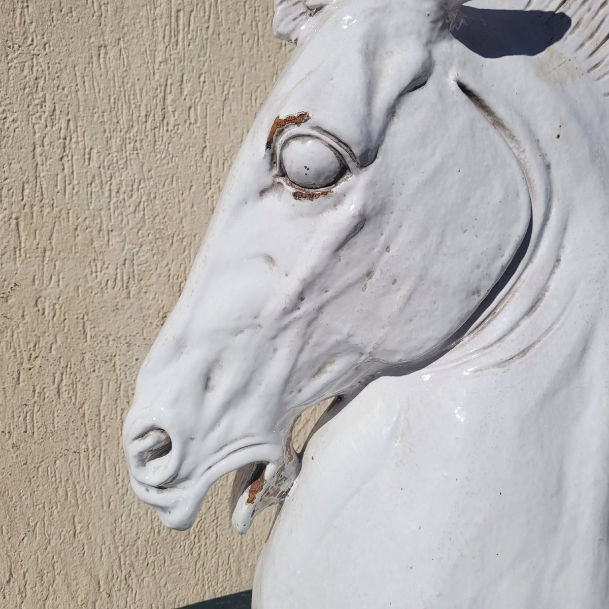 Ceramic Horse Heads, H70cm, Italy, 20th Century-photo-3
