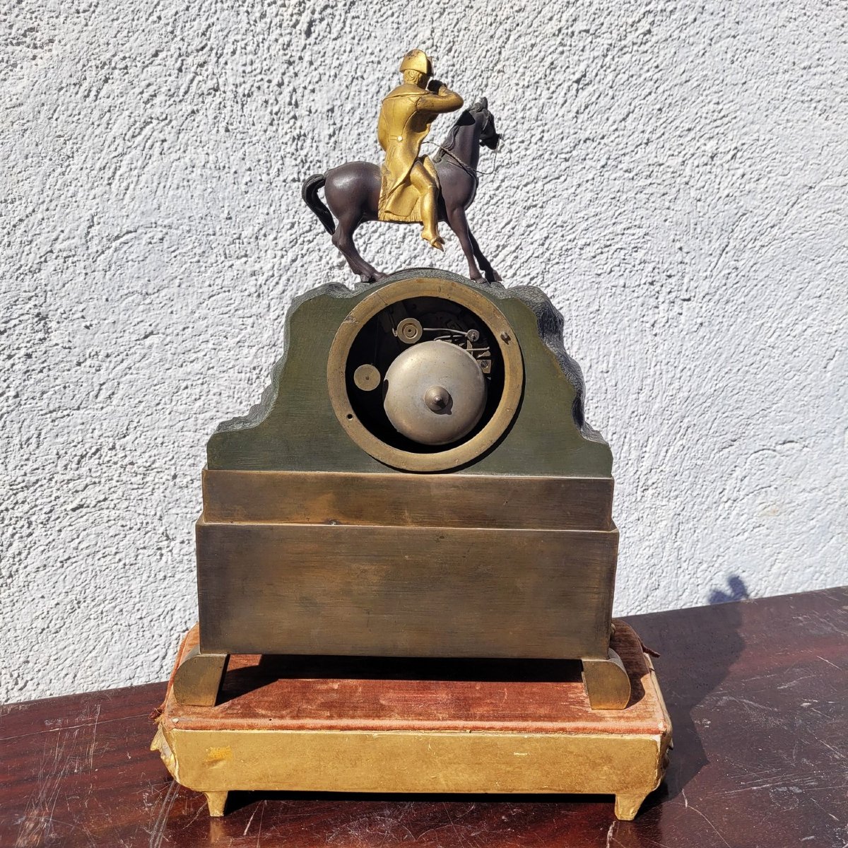 Napoleon On Horseback, Double Patina Bronze Clock, H40cm, 19th Century-photo-6