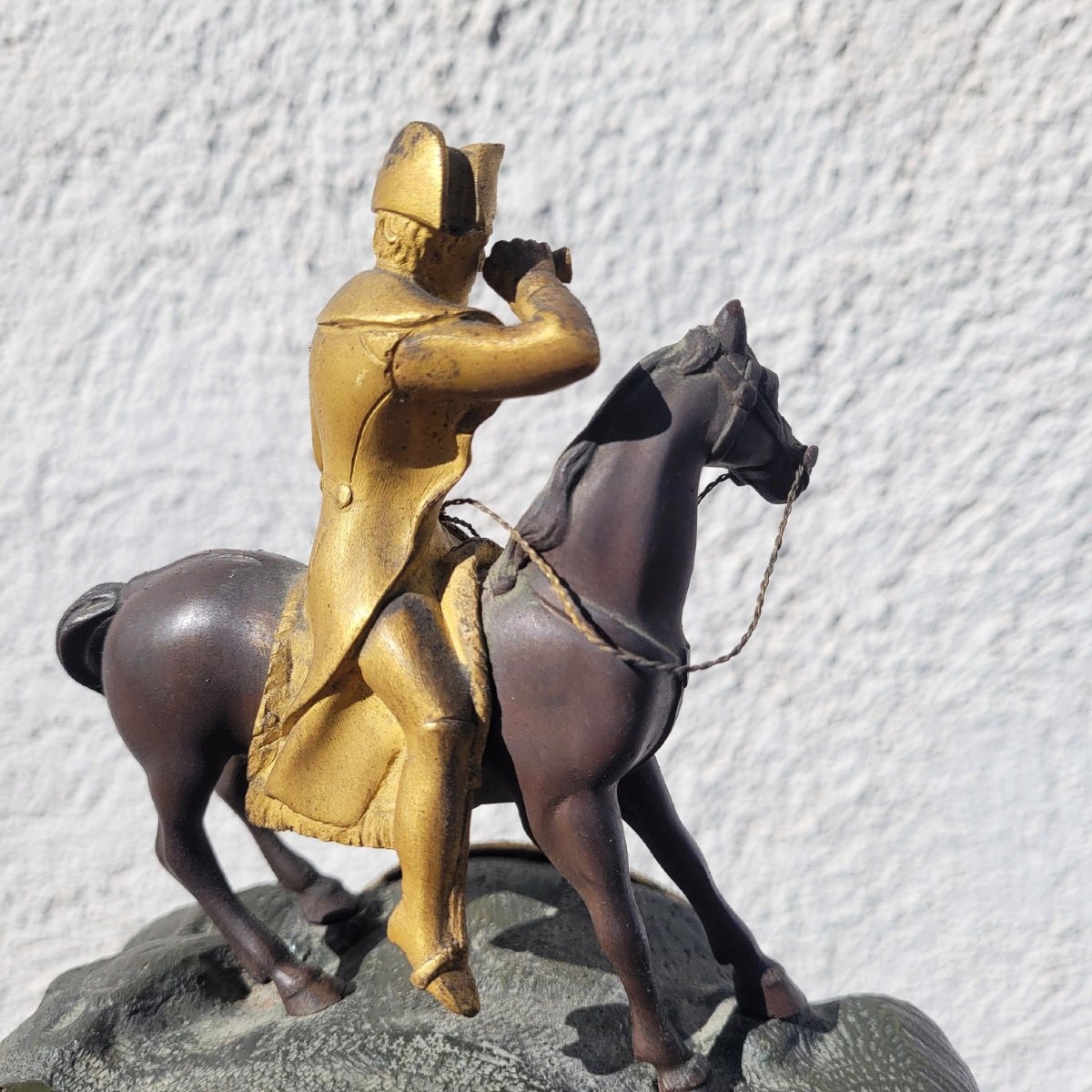 Napoleon On Horseback, Double Patina Bronze Clock, H40cm, 19th Century-photo-7