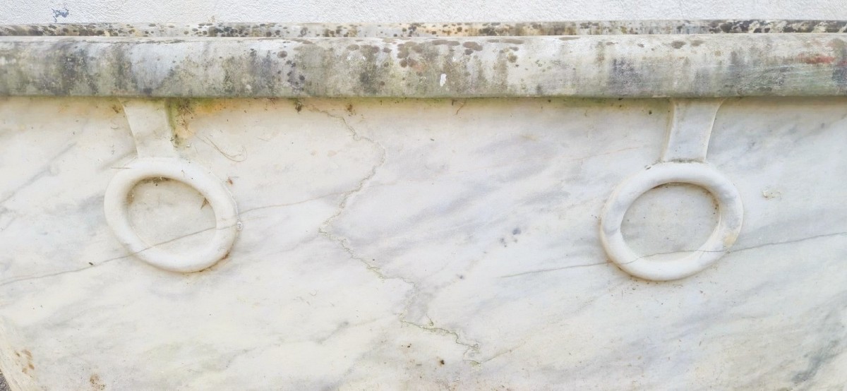 Marble Bathtub With Rings, 19th Century-photo-2