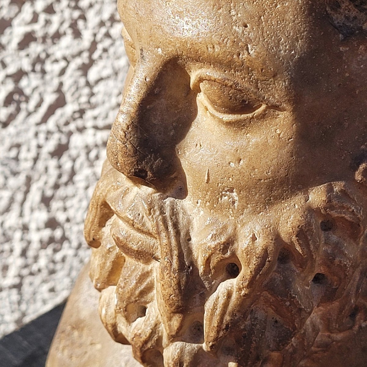Carved Stone Bust, Italy, 15th Or 16th Century-photo-7