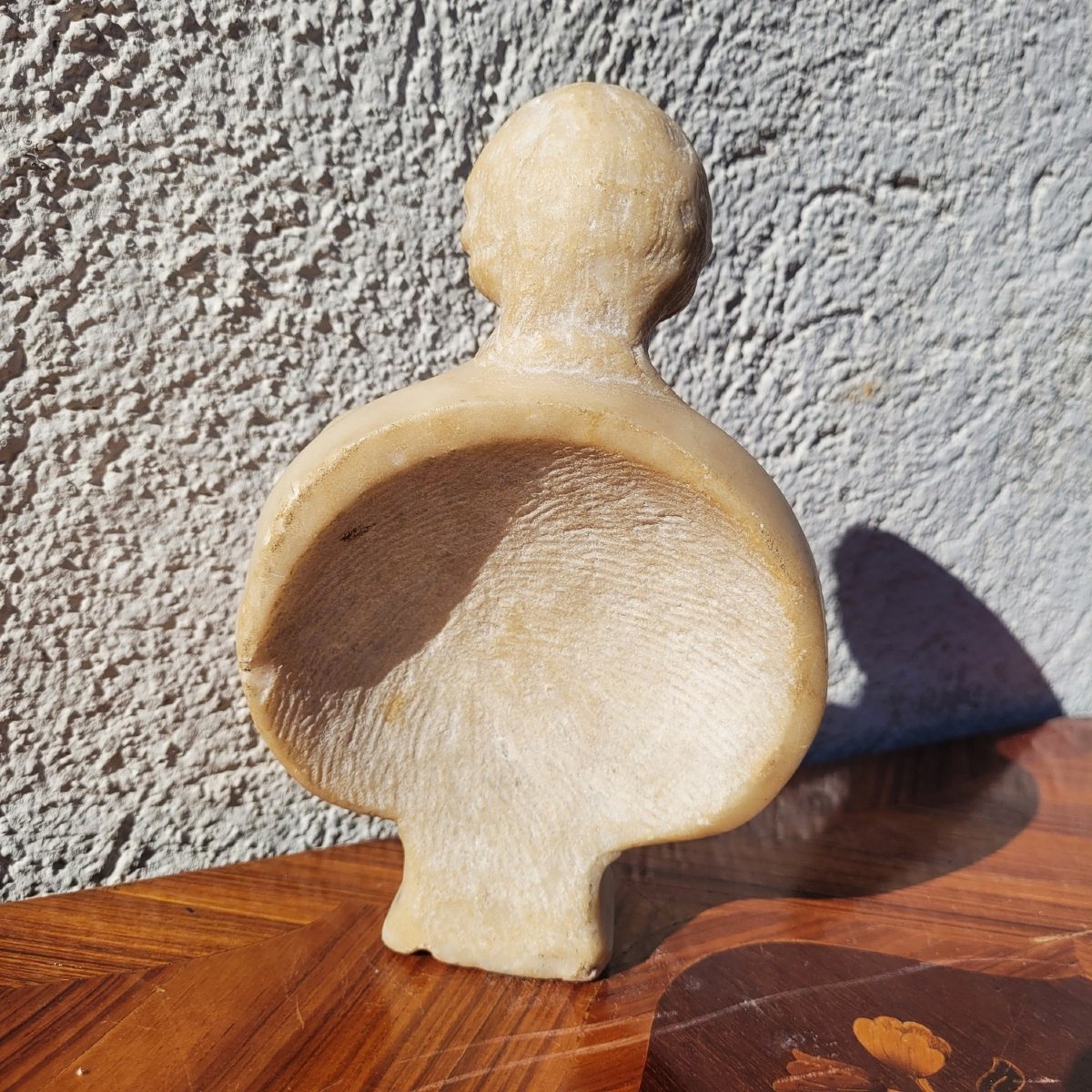 Buste de gentilhomme en marbre, XVII/XVIIIème siècle-photo-4