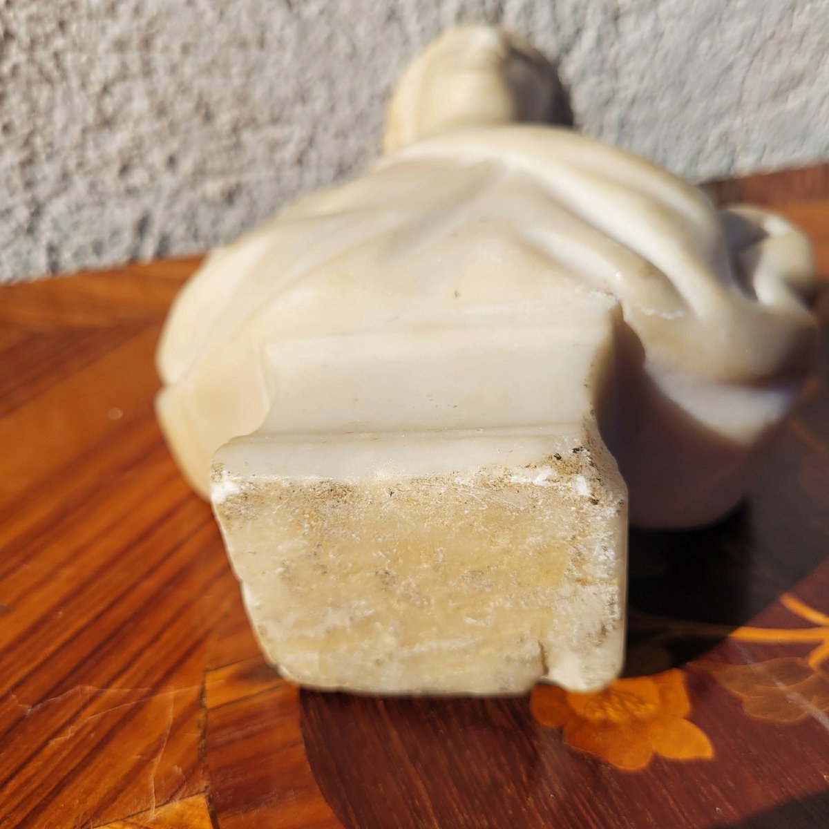 Buste de gentilhomme en marbre, XVII/XVIIIème siècle-photo-8