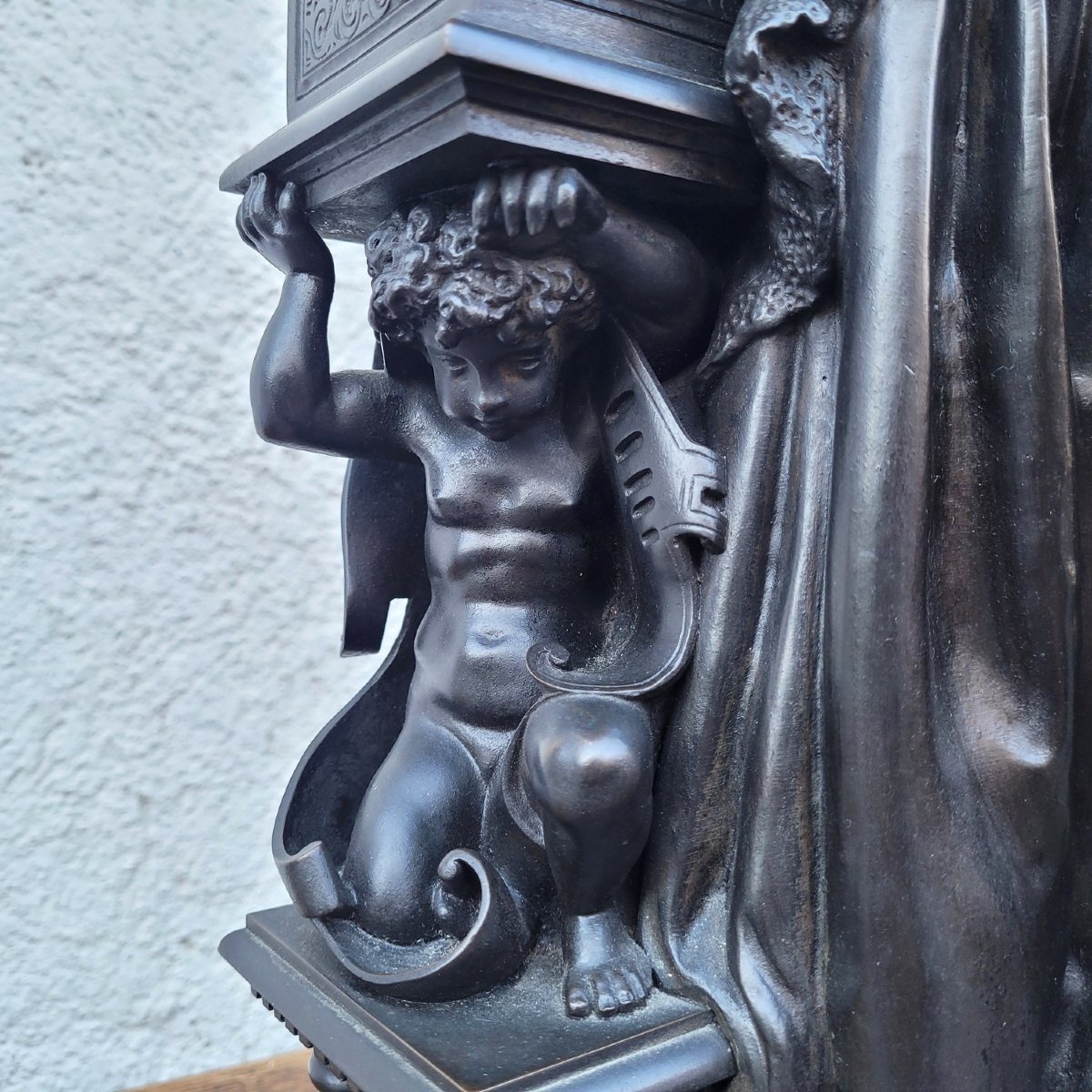 Math Moreau, Mary Stuart, H73cm, Bronze Signed, 19th Century-photo-2