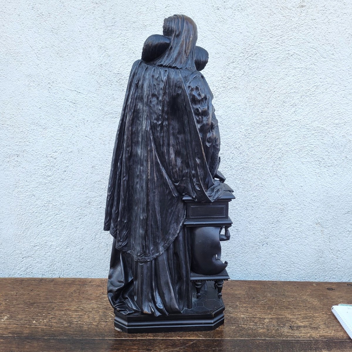 Math Moreau, Mary Stuart, H73cm, Bronze Signed, 19th Century-photo-3