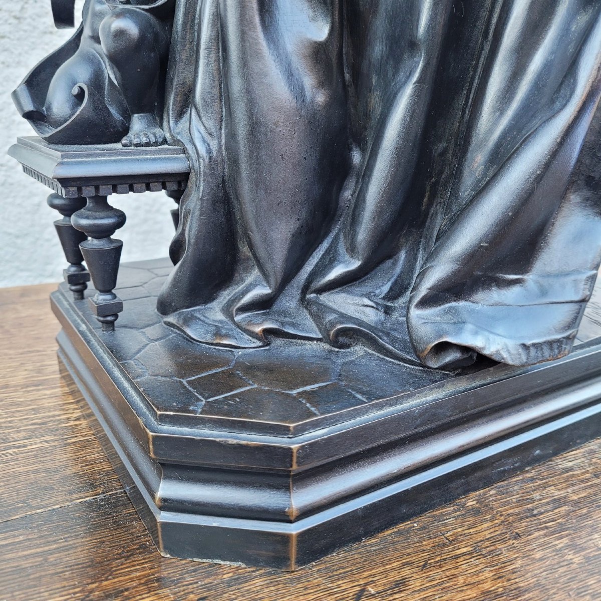 Math Moreau, Mary Stuart, H73cm, Bronze Signed, 19th Century-photo-3