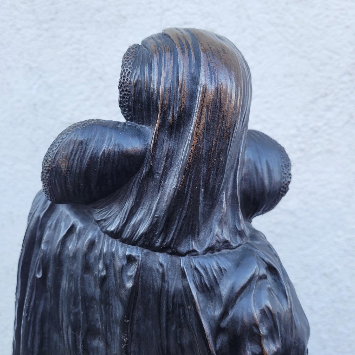 Math Moreau, Mary Stuart, H73cm, Bronze Signed, 19th Century-photo-7