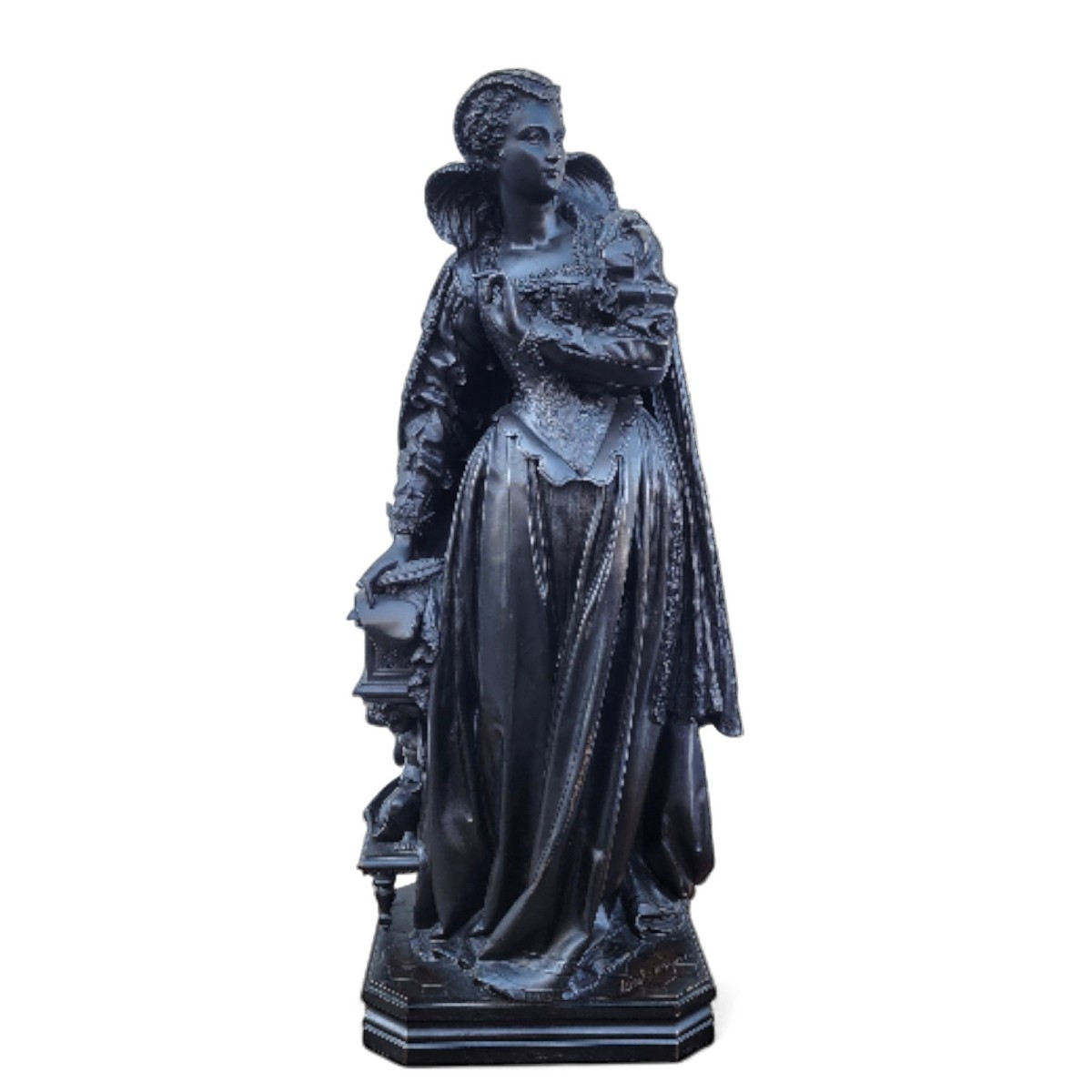 Math Moreau, Mary Stuart, H73cm, Bronze Signed, 19th Century