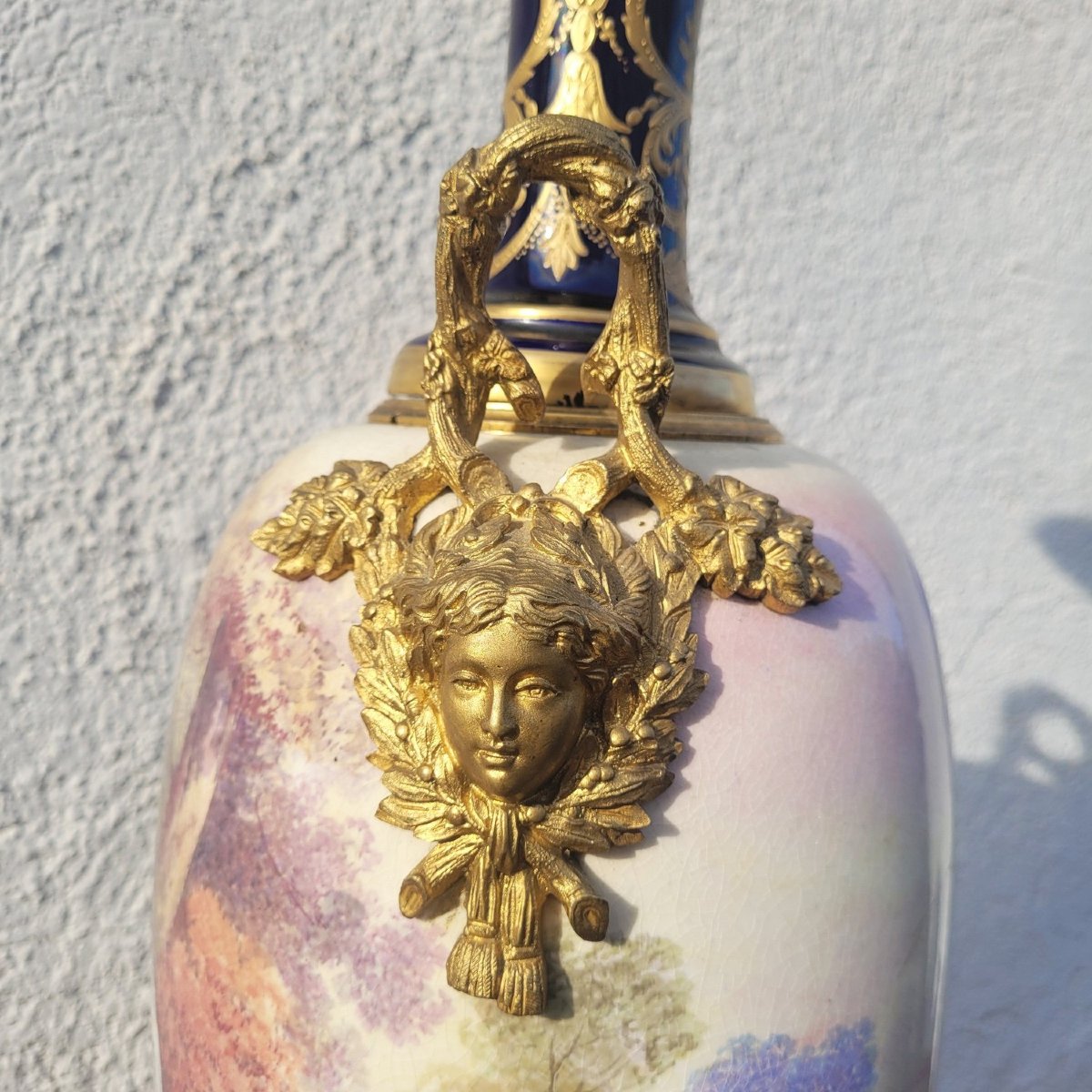 Large Vase H87cm, Porcelain And Bronze, 19th Century-photo-4