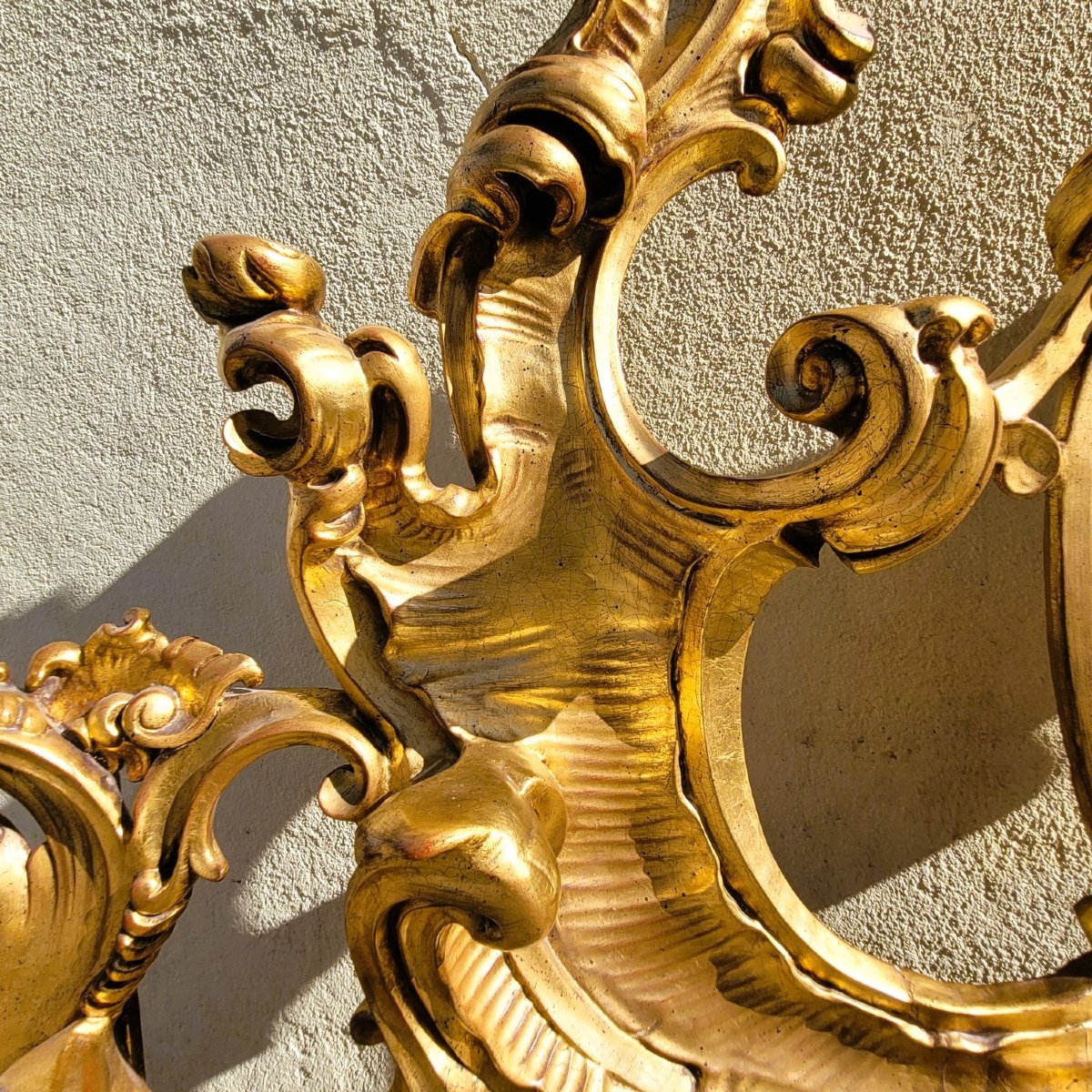 Large Carved Giltwood Headboard, H200cm, 20th Century-photo-1