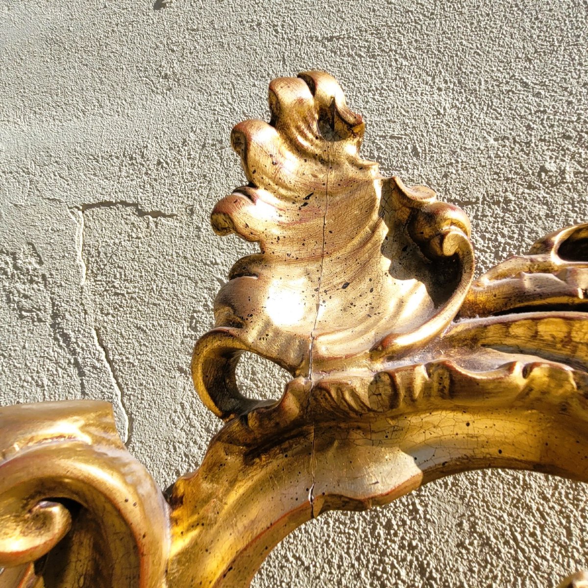 Large Carved Giltwood Headboard, H200cm, 20th Century-photo-5