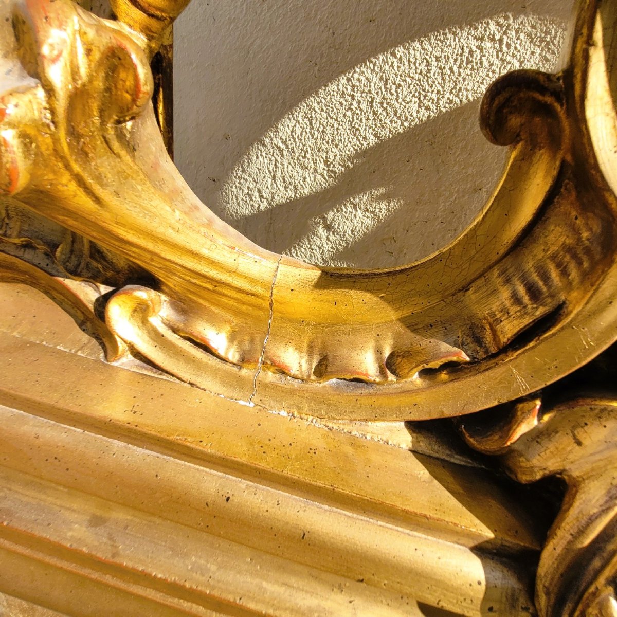 Large Carved Giltwood Headboard, H200cm, 20th Century-photo-7