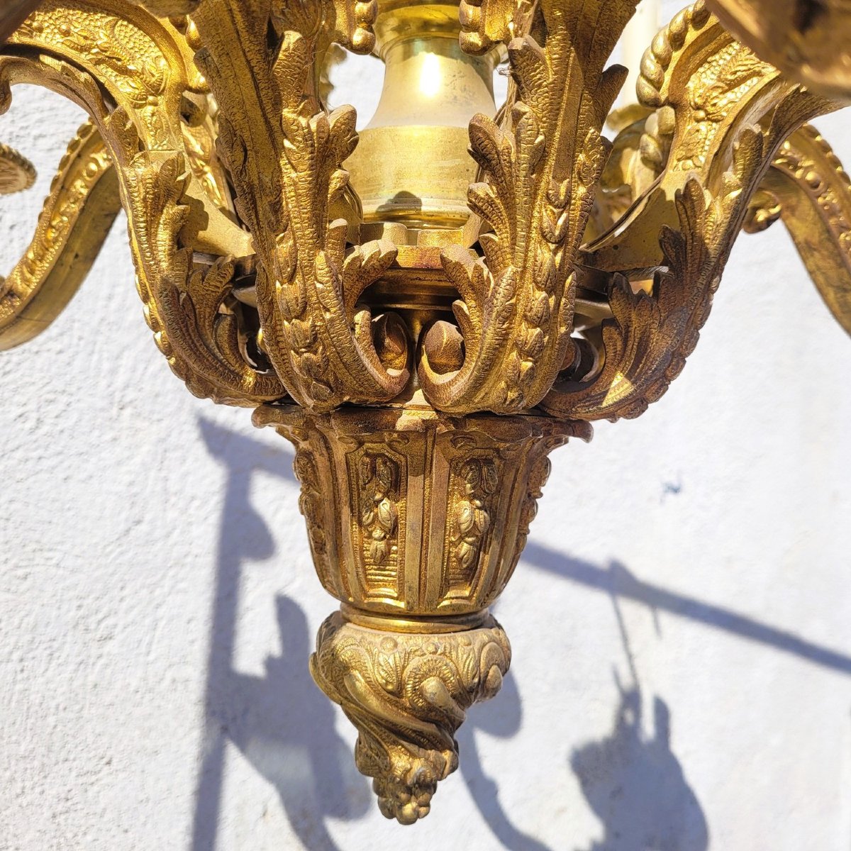 Mazarin Bronze Chandelier, H72cm, Early 20th Century-photo-3