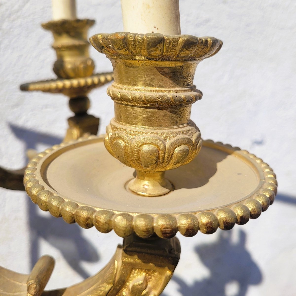 Mazarin Bronze Chandelier, H72cm, Early 20th Century-photo-4